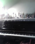 My piano with many decorations.