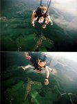 開降傘喇!!! 經過一分鐘既Free Fall, 終於見到陸地了, 好奇妙既體驗~