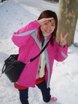 白雪中~好凍呀!!