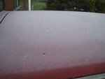 it's cold in the morning, ice on the car
