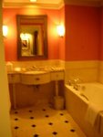 Very nice bathroom, separated the toilet, bathtub and shower stand