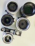 Summilux 35/1.4 ASPH FLE, Summilux 50/1.4 ASPH II, Elmar 21/3.4 ASPH, Elmarit 90/2.8, Summaron 35/3.5 goggles