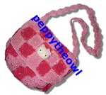 KT930961 Hello Kitty 粉紅色手勾絲線斜揹袋 - $90