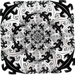 Smaller and Smaller 1956 wood engraving and woodcut in black and brown, printed from 4 blocks