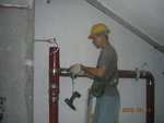 Drainage pipeworks inside pipeduct   at 58F of Staircase No. 9  [Leo]