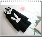 韓國大牌walton陽光兔子加厚長款衛衣(黑)  質料: 棉+絨 尺碼 : 衣長82cm 胸圍100cm 肩闊42cm 售$149