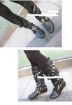 日韓帥氣多層窩釘中靴(黑) size : 35/36/37/38/39 售$169