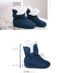 日韓時尚磨砂皮蝴蝶結低跟雪地靴 (藍) size : 35/36/37/38/39 售$159