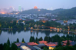 WuShan in dusk, with the City God Pavillion on the top.
城隍閣矗立在&#21556;山上。