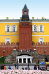 Kremlin Palace (yellow) from Alexander Gardens.
