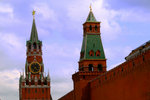 Senate Tower (in the middle) & Saviour's Tower (with a clock). There are 19 Towers along the walls of Kremlin Palace.