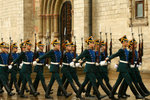 Soldiers marching in the Cathedral Square in Kremlin.