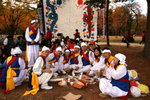 Korean Farmers Celebrating Harvest in Nami Island