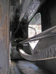 Inside the outrigger of AC1300J (operated with hydraulic cylinder)