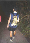 MacLehose Trail Stage 4-8, 6-7/10/2001  小吉 got his Flexiflask ruptured, and temporarily use a water bottle,  together with the original drinking tube.