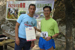 Recieving the Certificate from Race Director, Keith Noyes.