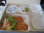 chicken with cheese on plane to Chiang Mai