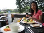 breakfast at riverside in the Chedi