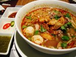 spicy pork noodles at MBK Food Court