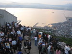Many people waiting to see the night view of Hakodate ar