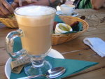 Enjoy latte after wine tasting