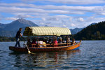This is a pletna boat, an important symbol of Lake Bled, how most of us will cross the lake. Like the gondolas, the pletnas are run by families and have been passed down through the generations