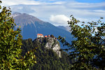 View of the Bled Castle from the island, reminds me of Meteora in Greece