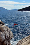 One can take a quick dive into the freezing water of the  Adriatic Sea