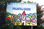 Interesting sign...'City of Dubrovnik is child friendly', so it says...