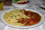 penne with meat