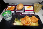 Qatar meal from HKG-DOH, bean curd with noodles, not bad for a Middle Eastern Airline!
