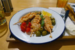 Grilled shrimps skewers