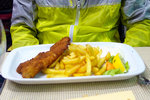 Fish and chips, total meal cost: 250 HRK