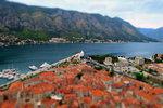 Splendid view of the Bay of Kotor and its triangular wedge of the old city