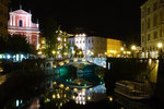 River Ljubljanica, the triple bridge and Preseren Square