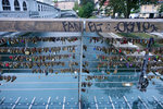 Couples in love come here to affix engraved padlocks on the Butcher's Bridge (2010)