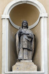 One of the  Angelo Putti's statues of  bishops of Emona situated beneath the beams of the dome