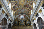 Created by Giulio Quaglio in 1706, the cathedral’s ceiling is a fine example of Baroque illusionist painting