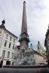 Robba’s Fountain of the Three Rivers (1751) symbolizes the three main rivers of central Slovenia