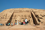 Front view of the Great temple of Abu Simbel. The facade is over 33M high.