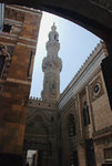 Through the Gate of the Barbers, there are two buildings. On the right is the library, and on the left is the mihrab.