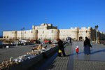The merchants laid out their souvenirs in front of Fort Qaitbey