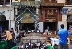 Open-air restaurants in Khan al-Khalili, near Midan Hussein