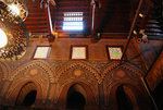 The westertn wall and the barrel-vaulted roof of the church