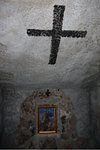 The building has many crypts. This is inside one of them.