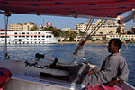 Steering the boat with his foot.. man I am a bit worried!