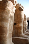 Statues inside the court of the temple of Ramses III