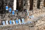 Some souvenirs were placed along the city wall... IMHO, they were better than other souvenirs I found in Morocco