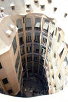 The inner courtyard of Casa Mila looked down from the roof