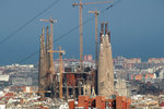 The apse and rear view of Sagrada Familia from Parc Guell